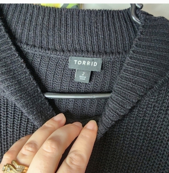 🍁🍂NWOT TORRID 2 Multicolor Stripe Mock Neck Sweater Dress - Picture 4 of 5